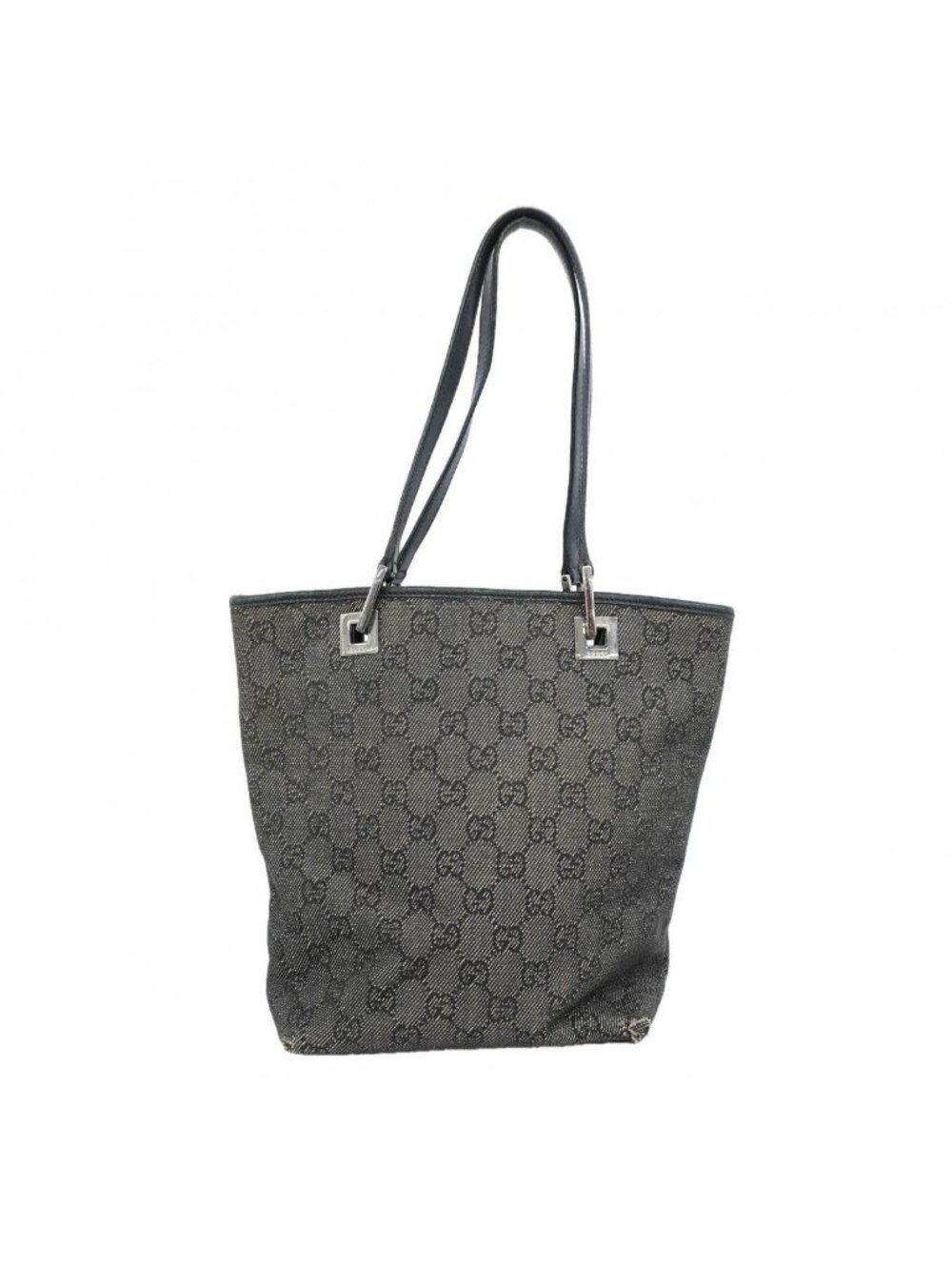 Gucci Tote Denim Black Silver